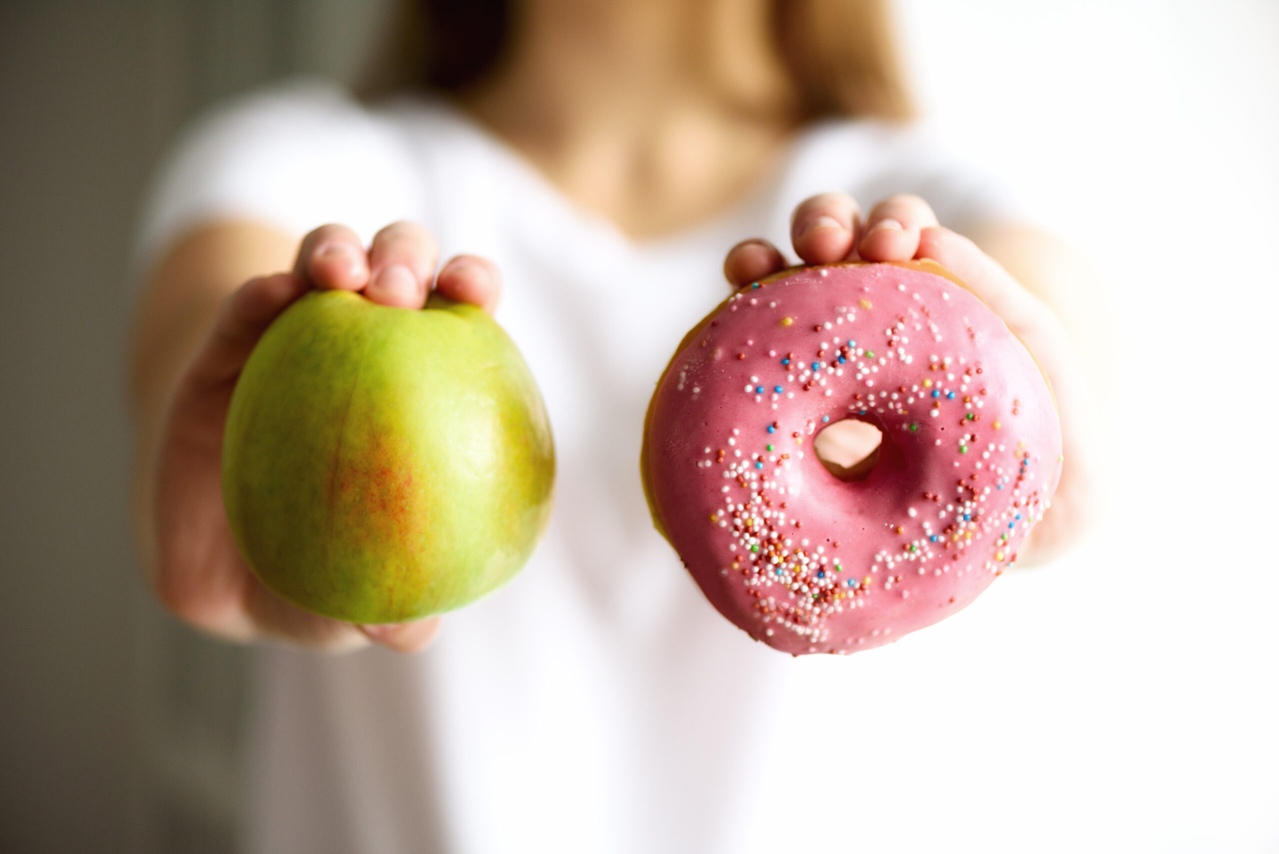 photo of apple and donut